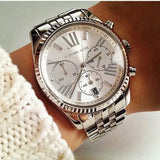 Michael Kors Lexington Silver Dial Silver Steel Strap Watch for Women - MK5555 Authentic Buy Shop Now