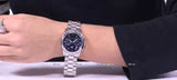 Michael Kors Hunger Stop 100 Series Navy Blue Dial Silver Steel Strap Watch for Women - MK5814 Authentic Buy Shop Now
