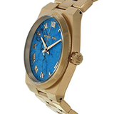 Michael Kors Channing Turquoise Dial Gold Steel Strap Watch For Women - MK5894 Authentic Buy Shop Now