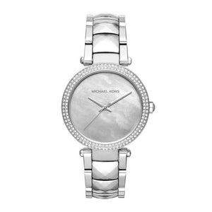 Michael Kors Parker Mother of Pearl Silver Steel Strap Watch for Women - MK6424 Authentic Buy Shop Now