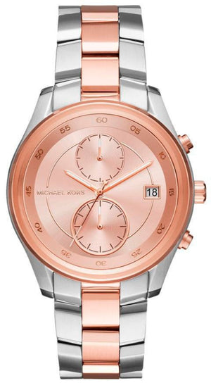 Michael Kors Blair Quartz Analog Rose Gold Dial Two Tone Steel Strap Watch For Women - MK6498 Authentic Buy Shop Now