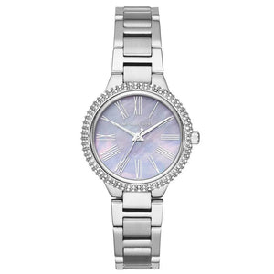Michael Kors Taryn Mother of Pearl Purple Dial Silver Steel Strap Watch For Women - MK6562 Authentic Buy Shop Now