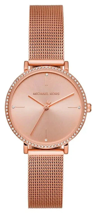 Michael Kors Mini Jayne Crystals Rose Gold Dial Rose Gold Mesh Strap Watch for Women - MK7122 Authentic Buy Shop Now