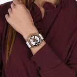 Michael Kors Janelle Three Hand Silver Dial White Rubber Strap Watch For Women - MK7141 Authentic Buy Shop Now