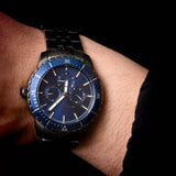 Michael Kors Chronograph Cunningham Multifunction Blue Dial Grey Steel Strap Watch For Men - MK7155 Authentic Buy Shop Now