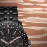 Michael Kors Cunningham Chronograph Black Dial Black Steel Strap Watch For Men - MK7157 Authentic Buy Shop Now