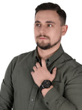 Michael Kors Cunningham Chronograph Black Dial Black Steel Strap Watch For Men - MK7157 Authentic Buy Shop Now