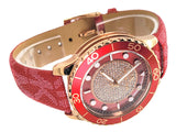 Michael Kors Runway Three-Hand Quartz Red Dial Red Leather Strap Watch For Women - MK7179 Authentic Buy Shop Now