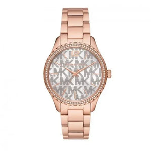 Michael Kors Layton Three Hand Silver Dial Rose Gold Steel Strap Watch For Women - MK7297 Authentic Buy Shop Now
