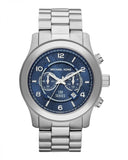 Michael Kors Stop Hunger Chronograph Blue Dial Silver Steel Strap Watch for Men - MK8314 Authentic Buy Shop Now