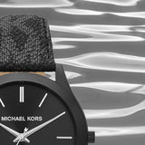 Michael Kors Slim Runway Black Dial Black Leather Strap Watch For Men - MK8908 Authentic Buy Shop Now
