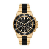 Michael Kors Everest Chronograph Black Dial Two Tone Steel Strap Watch For Men - MK8979 Authentic Buy Shop Now