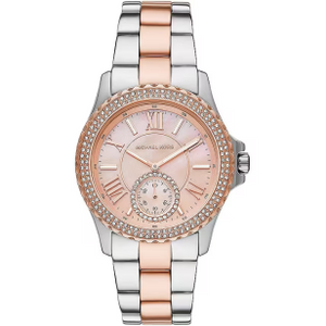 Michael Kors Everest Three Hand Rose Gold Dial Two Tone Steel Strap Watch For Women - MK7402 Authentic Buy Shop Now