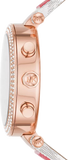 Michael Kors Parker Chronograph White Dial Two Tone Leather Strap Watch For Women - MK6951 Authentic Buy Shop Now