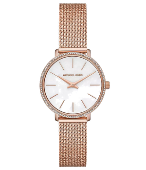 Michael Kors Pyper Quartz Mother of Pearl White Dial Rose Gold Mesh Strap Watch For Women - MK4588 Authentic Buy Shop Now