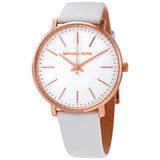 Michael Kors Pyper Quartz White Dial White Leather Strap Watch For Women - MK2800 Authentic Buy Shop Now