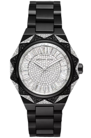 Michael Kors Raquel Three Hand Silver Dial Black Steel Strap Watch For Women - MK4692 Authentic Buy Shop Now