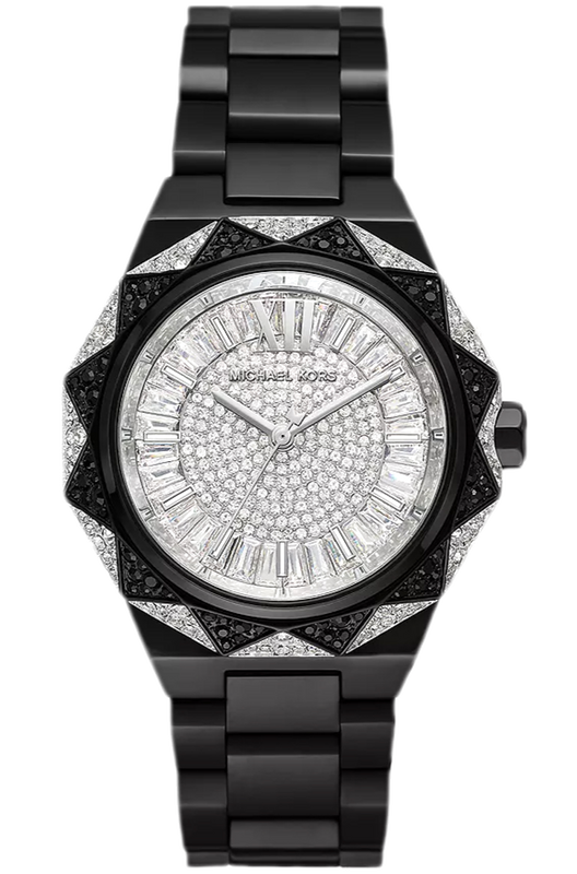 Michael Kors Raquel Three Hand Silver Dial Black Steel Strap Watch For Women - MK4692 Authentic Buy Shop Now