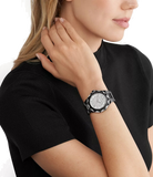 Michael Kors Raquel Three Hand Silver Dial Black Steel Strap Watch For Women - MK4692 Authentic Buy Shop Now