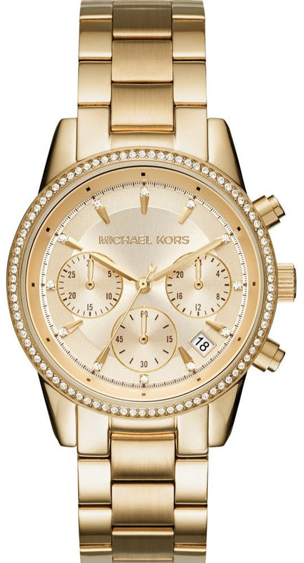 Michael Kors Ritz Gold Dial Gold Steel Strap Watch for Women - MK6356 Authentic Buy Shop Now