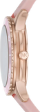 Michael Kors Runway Three Hand Crystal Pave Dial Pink Rubber Strap Watch For Women - MK6854 Authentic Buy Shop Now