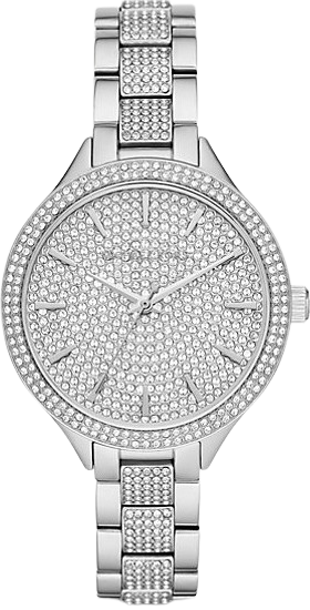 Michael Kors Runway Crystals Silver Dial Silver Steel Strap Watch for Women - MK3822 Authentic Buy Shop Now