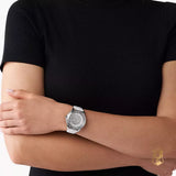 Michael Kors Runway Three Hand White Dial White Leather Strap Watch For Women - MK6998 Authentic Buy Shop Now