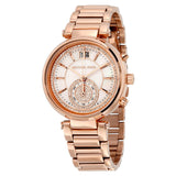 Michael Kors Sawyer Mother of Pearl White Dial Rose Gold Steel Strap Watch for Women - MK6282 Authentic Buy Shop Now