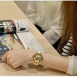 Michael Kors Slim Runway Quartz Gold Dial White Leather Strap Watch For Women - MK2389 Authentic Buy Shop Now