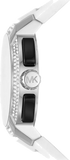 Michael Kors Sidney Multifunction Black Dial White Silicone Strap Watch For Women - MK6947 Authentic Buy Shop Now