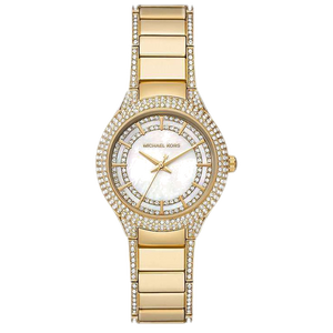 Michael Kors Sylvia Mother Of Pearl Dial Gold Steel Strap Watch For Women - MK4655 Authentic Buy Shop Now