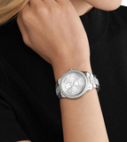 Michael Kors Tibby Chronograph Silver Dial Silver Steel Strap Watch For Women - MK7294 Authentic Buy Shop Now