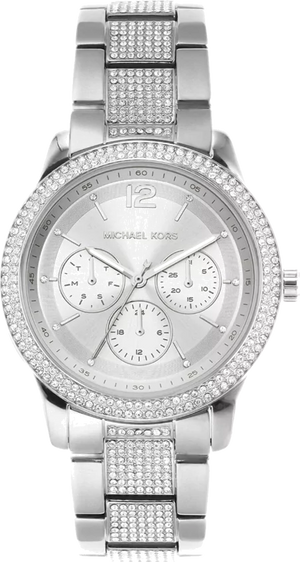 Michael Kors Tibby Chronograph Silver Dial Silver Steel Strap Watch For Women - MK7294 Authentic Buy Shop Now
