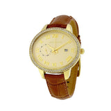 Michael Kors Whitley Quartz Gold Dial Brown Leather Strap Watch For Women - MK2428 Authentic Buy Shop Now