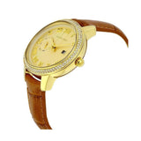 Michael Kors Whitley Quartz Gold Dial Brown Leather Strap Watch For Women - MK2428 Authentic Buy Shop Now