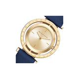 Michael Kors Averi Gold Dial Navy Blue Leather Strap Watch for Women - MK2526 Authentic Buy Shop Now