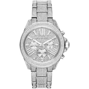 Michael Kors Wren Chronograph Crystals Silver Dial Silver Steel Strap Watch For Women - MK6317 Authentic Buy Shop Now