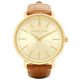 Michael Kors Jaryn Quartz Gold Dial Brown Leather Strap Watch For Women - MK2496 Authentic Buy Shop Now