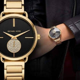 Michael Kors Portia Black Dial Gold Steel Strap Watch for Women - MK3788 Authentic Buy Shop Now