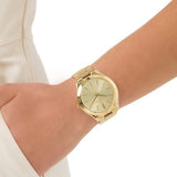 Michael Kors Slim Runway Gold Dial Gold Stainless Steel Strap Watch for Women - MK3179 Authentic Buy Shop Now