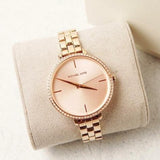 Michael Kors Charley Three-Hand Analog Rose Gold Dial Rose Gold Steel Strap Watch for Women - MK4400 Authentic Buy Shop Now