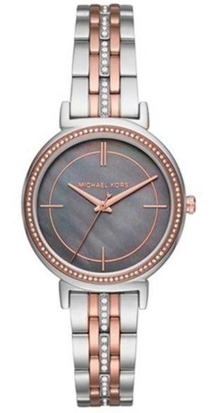 Michael Kors Cinthia Mother of Pearl Grey Dial Two Tone Steel Strap Watch for Women - MK3642 Authentic Buy Shop Now