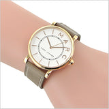 Marc Jacobs Roxy White Dial Cement Brown Leather Strap Watch for Women - MJ1533 Authentic Buy Shop Now