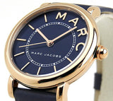 Marc Jacobs Roxy Navy Blue Dial Navy Blue Leather Strap Watch for Women - MJ1539 Authentic Buy Shop Now