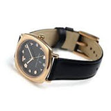 Marc Jacobs Mandy Black Dial Black Leather Strap Watch for Women - MJ1565 Authentic Buy Shop Now