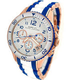 Marc Jacobs Rock Chronograph White Dial Two Tone Silicone Strap Watch for Women - MBM2594 Authentic Buy Shop Now