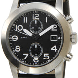 Marc Jacobs Larry Chronograph Black Dial Black Leather Strap Watch for Men - MBM5033 Authentic Buy Shop Now