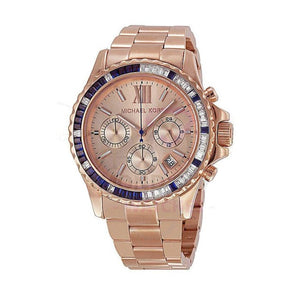 Michael Kors Everest Chronograph Rose Gold Dial Rose Gold Steel Strap Watch For Women - MK5755 Authentic Buy Shop Now