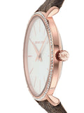 Michael Kors Pyper Quartz Silver Dial Brown Leather Strap Watch for Women - MK1036 Authentic Buy Shop Now
