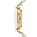 Michael Kors Pyper Quartz Silver Dial White Leather Strap Watch For Women - MK1037 Authentic Buy Shop Now